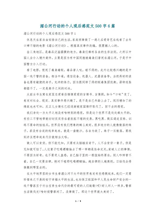 湄公河行动的个人观后感范文500字6篇