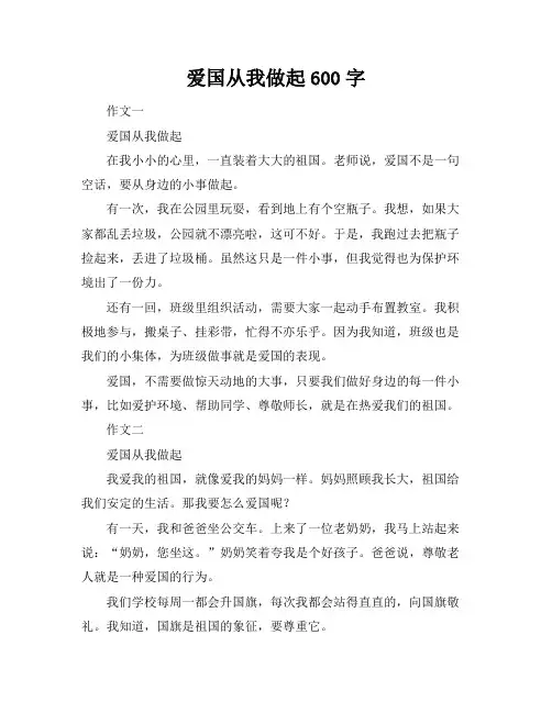 爱国从我做起600字