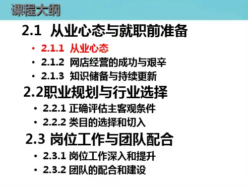 电商运营第2章职业规划ppt课件
