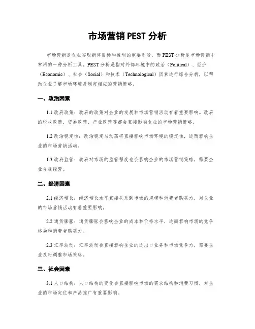 市场营销PEST分析