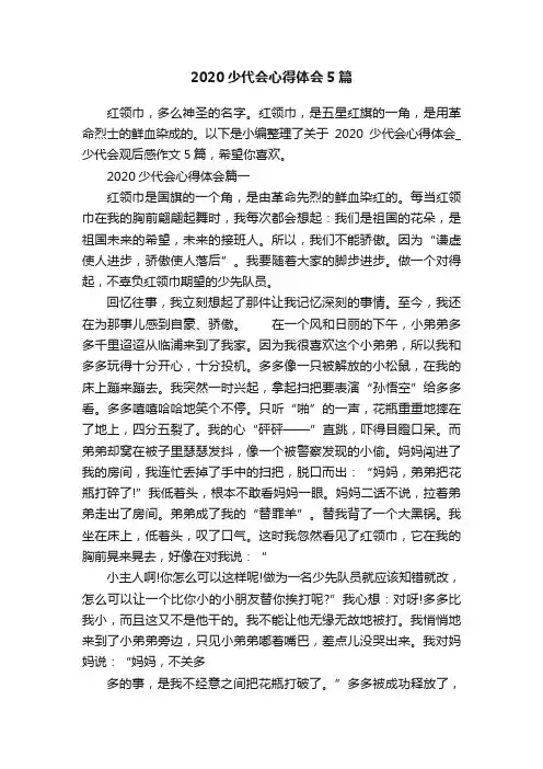 2020少代会心得体会5篇