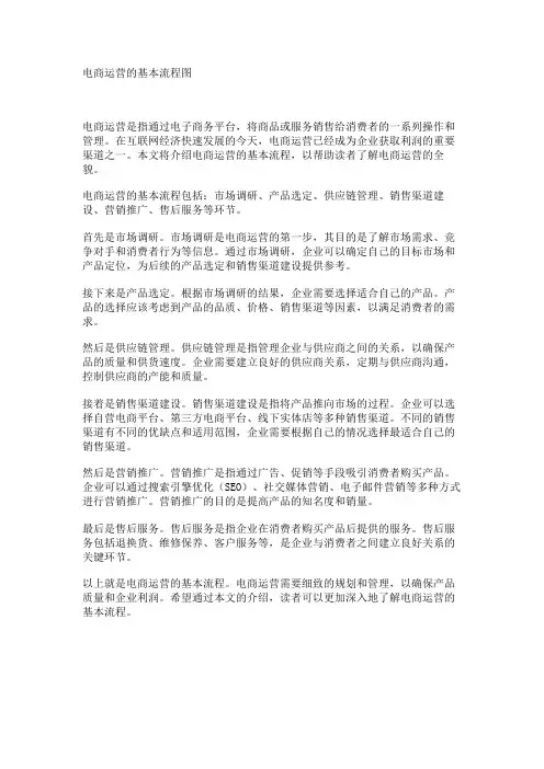 电商运营的基本流程图