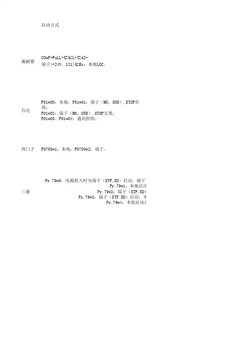 变频器参数设置