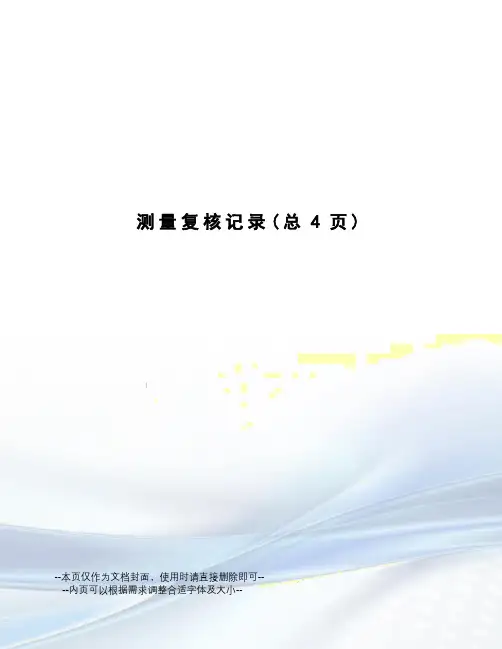 测量复核记录