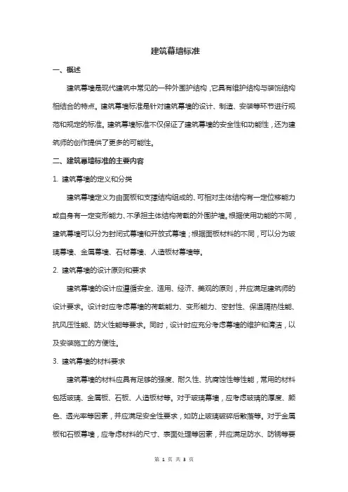 建筑幕墙标准
