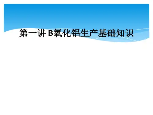 第一讲 B氧化铝生产基础知识