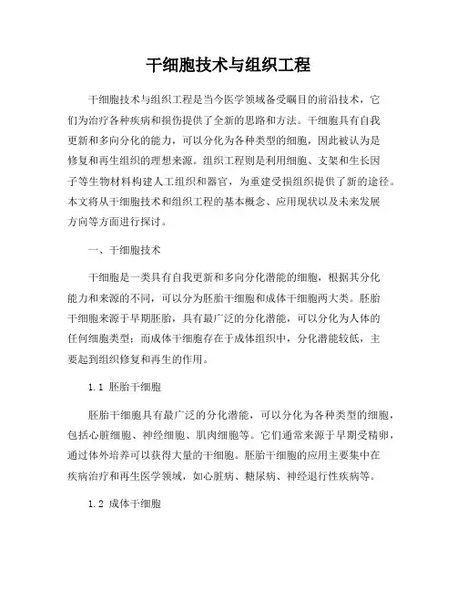 干细胞技术与组织工程