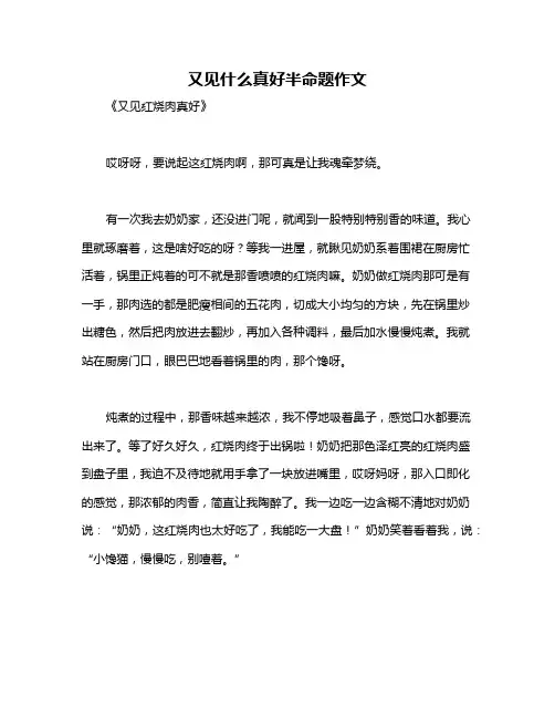 又见什么真好半命题作文