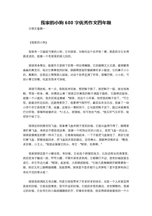 我家的小狗600字优秀作文四年级