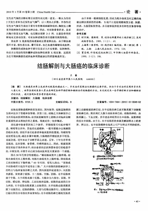 结肠解剖与大肠癌的临床诊断