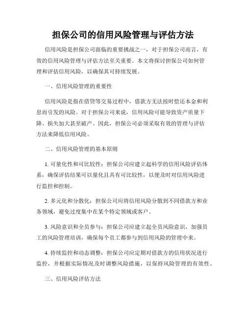 担保公司的信用风险管理与评估方法