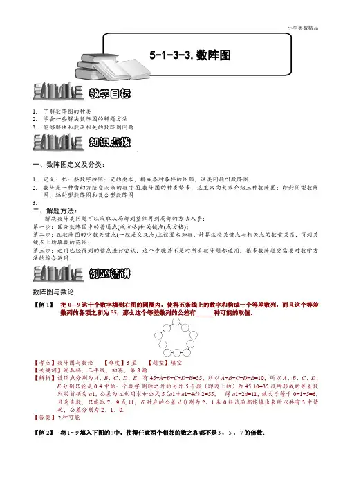 小学奥数:5-1-3-3 数阵图(三).教师版
