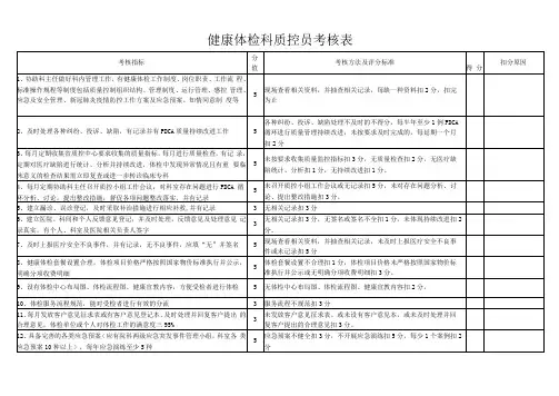 健康体检科质控员考核表