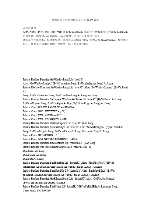 黑客资源之网站程序安全分析器VB源码