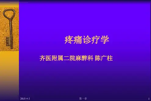 疼痛治疗学绪论ppt课件