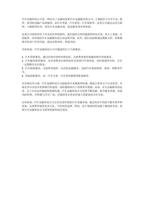 汽车金融科技公司