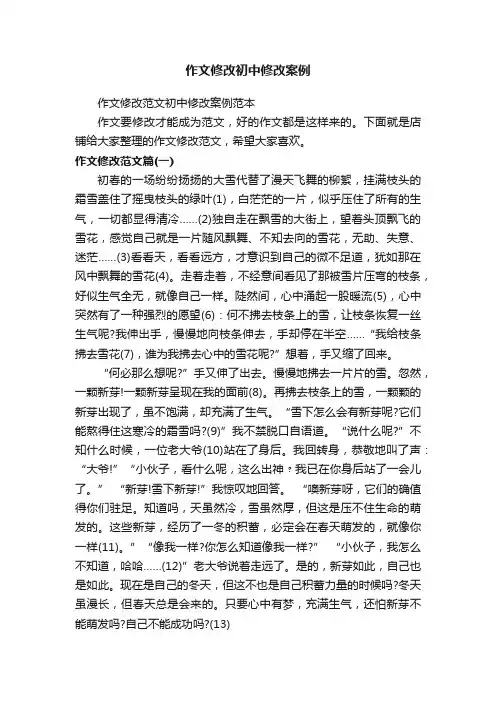 作文修改初中修改案例
