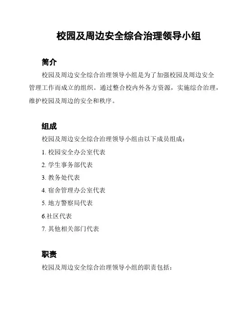 校园及周边安全综合治理领导小组