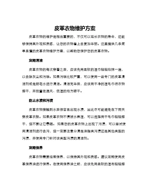 皮革衣物维护方案