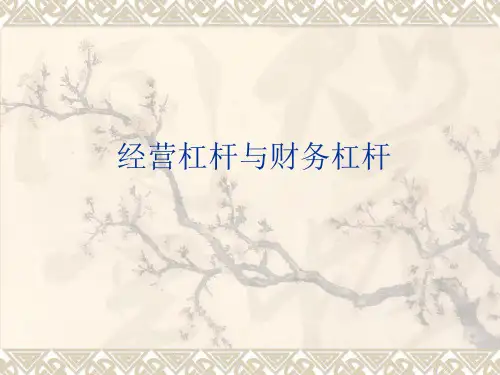 经营杠杆与财务杠杆