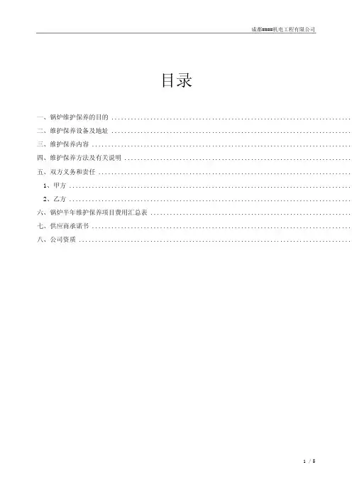 锅炉设备维护保养方案