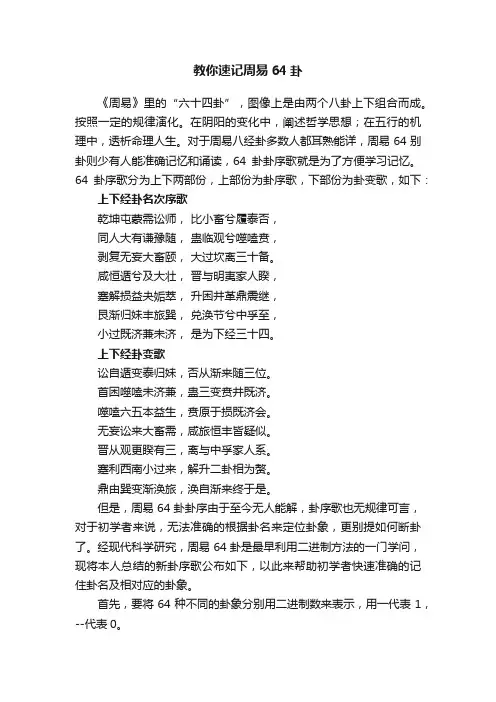 教你速记周易64卦