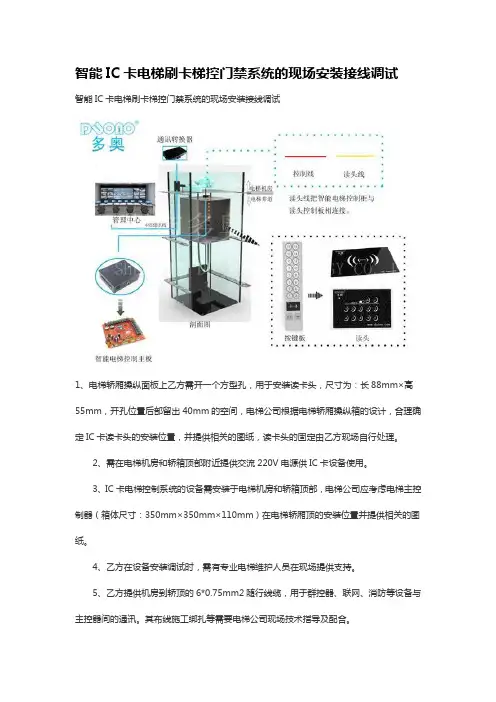 智能IC卡电梯刷卡梯控门禁系统的现场安装接线调试