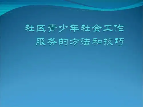 中级社会工作实务  北京海淀 青少年社会工作