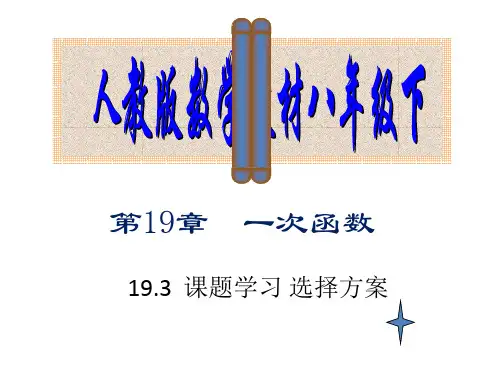 19.3 课题学习 选择方案