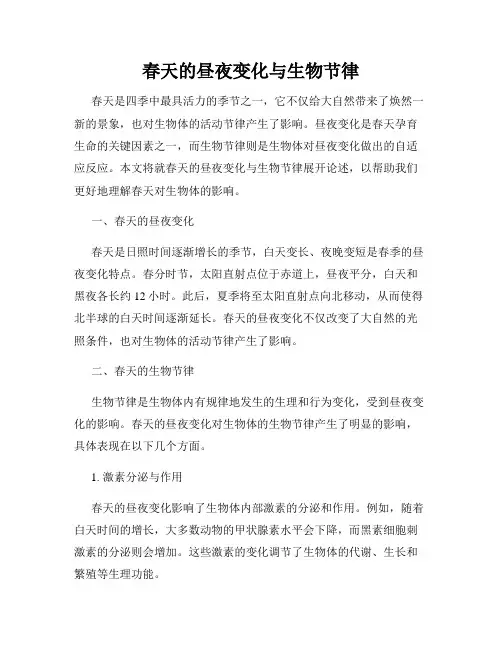 春天的昼夜变化与生物节律
