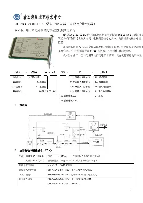 GD系列模拟比例阀控制器接线及使用说明(V50)[1]