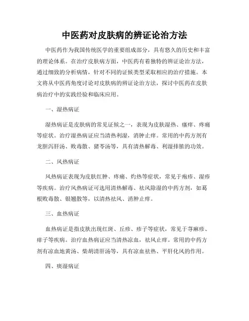 中医药对皮肤病的辨证论治方法