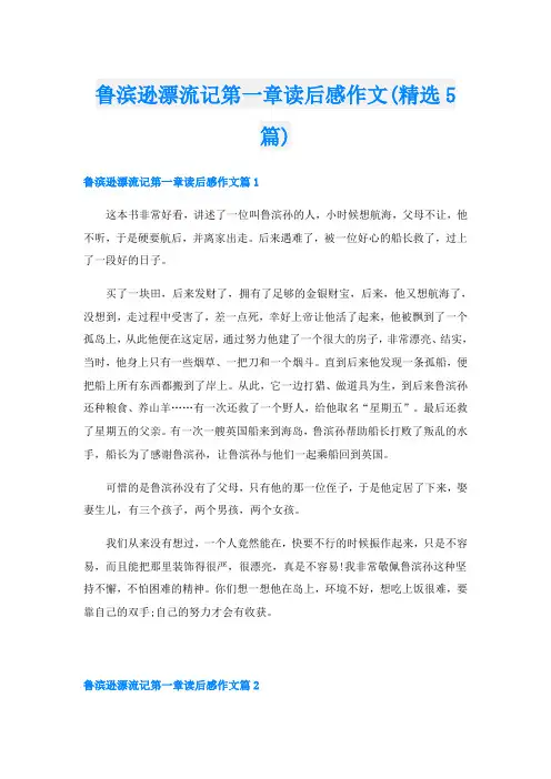 鲁滨逊漂流记第一章读后感作文(精选5篇)