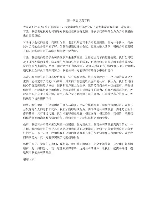 第一次会议发言稿