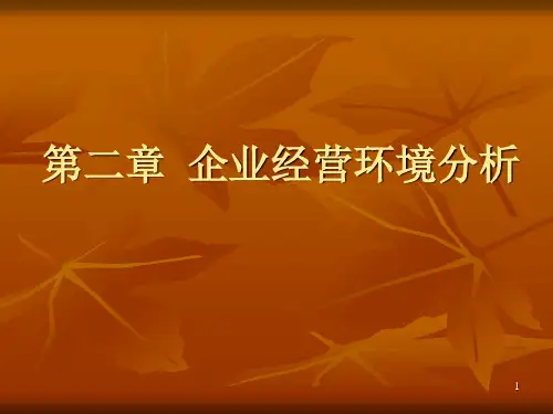 第二章  企业经营环境分析