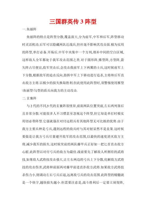 三国群英传3阵型