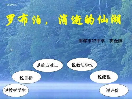罗布泊,消逝的仙湖PPT172(说课) 苏教版