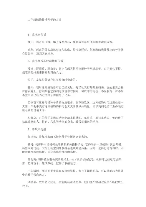二年级植物传播种子的方法