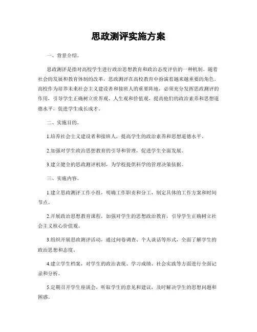 思政测评实施方案