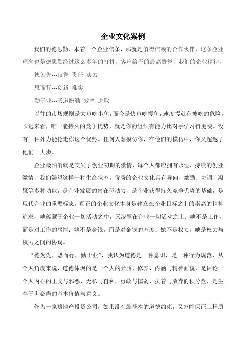 企业文化案例(模板)