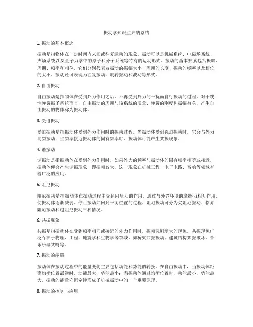 振动学知识点归纳总结