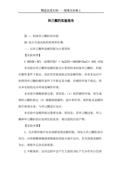 环己酮肟实验报告(共6页)