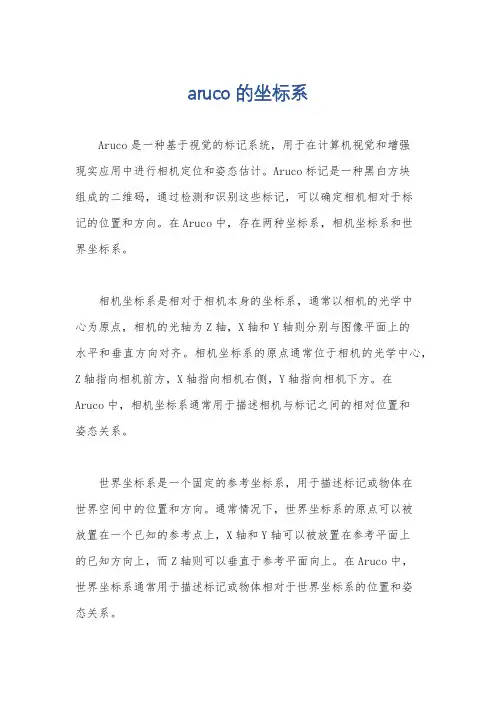 aruco的坐标系