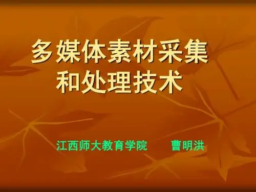 多媒体素材采集和处技术(1009上课).PPT