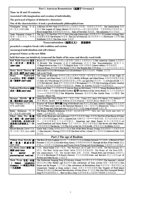 美国文学总结