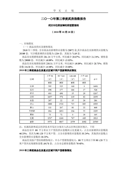 2010年第三季度武房指数报告.doc