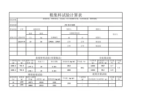 粗集料计算