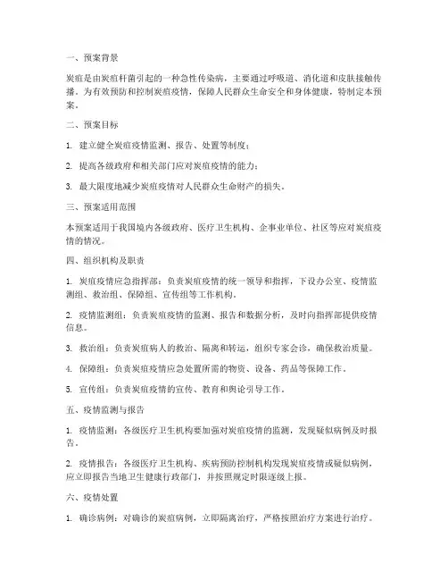 关于炭疽的应急预案