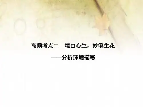 文学类文本阅读  专题二  高频考点二境由心生,妙笔生花——分析环境描写