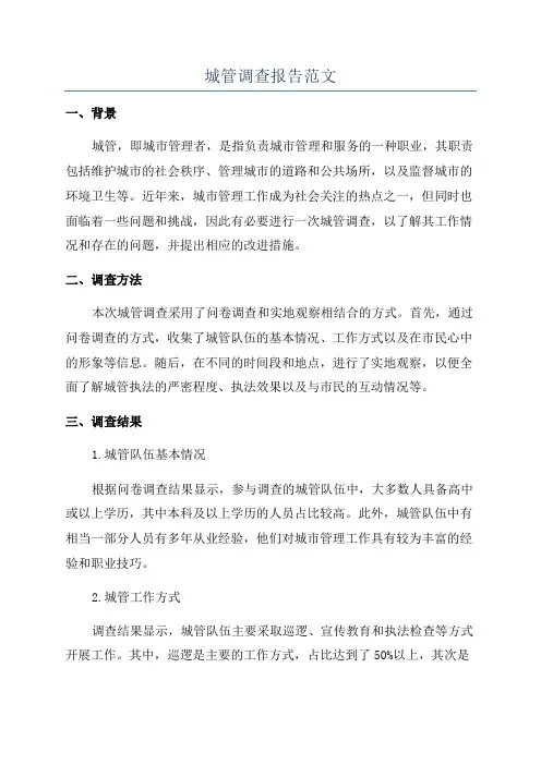 城管调查报告范文